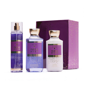 Wholesale ladies perfume set travel 3-piece work and perfume body lotion and body wash gift sets