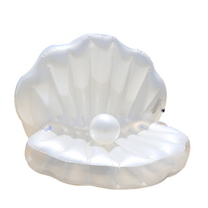 Blow Up  Inflatable Seashell Pool Float with Pearl Ball for Swimming Pool Summer Beach Party