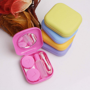 Wholesale customized logo square color men women contact lens case