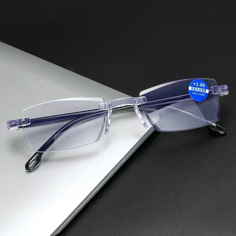 Smart zoom reading glasses anti blue light  reading glasses frameless reading glasses 2024