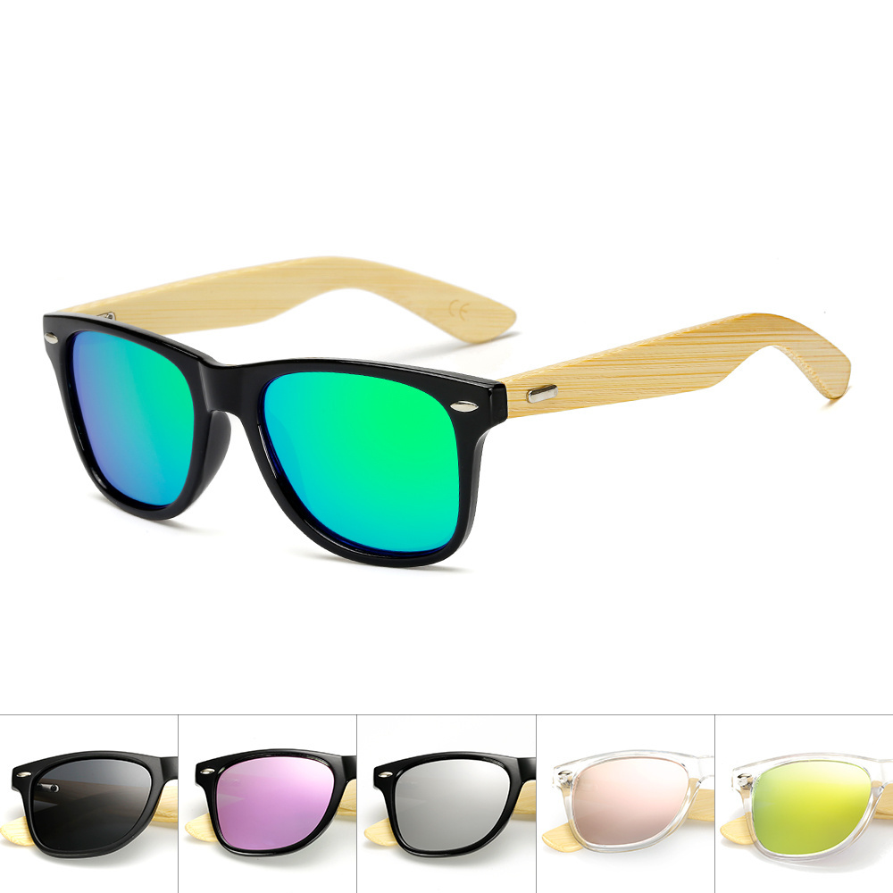 High quality large frame AC lens UV400 bamboo sunglasses