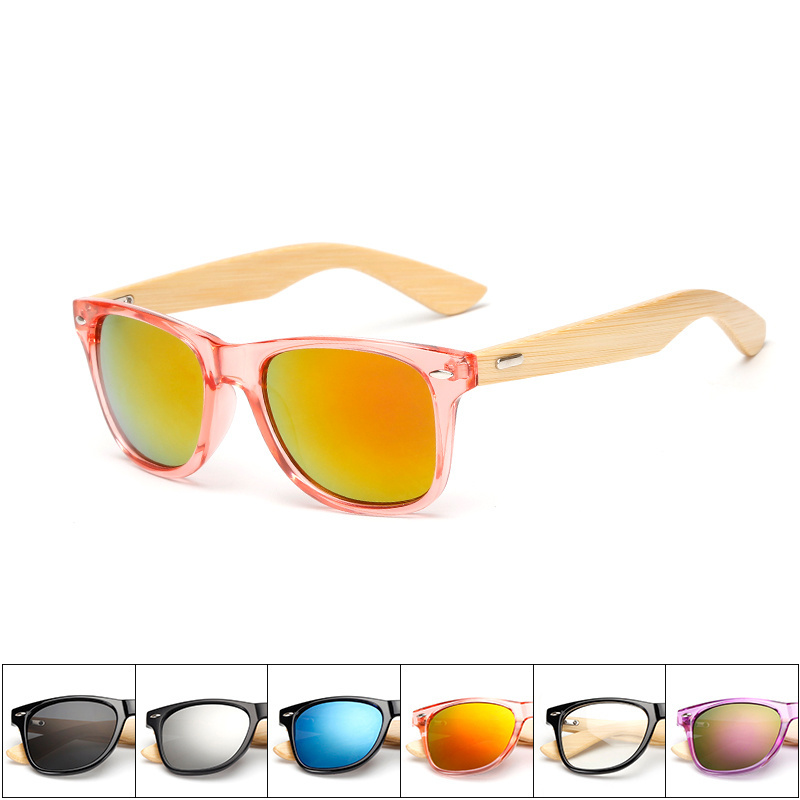 High quality large frame AC lens UV400 bamboo sunglasses