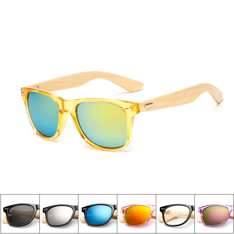 High quality large frame AC lens UV400 bamboo sunglasses