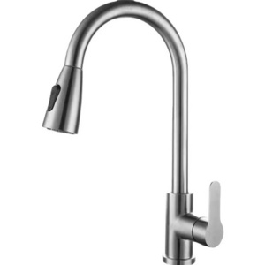 304 stainless steel kitchen extension washing faucet flat tee draw type household cold and hot water faucetMB23038