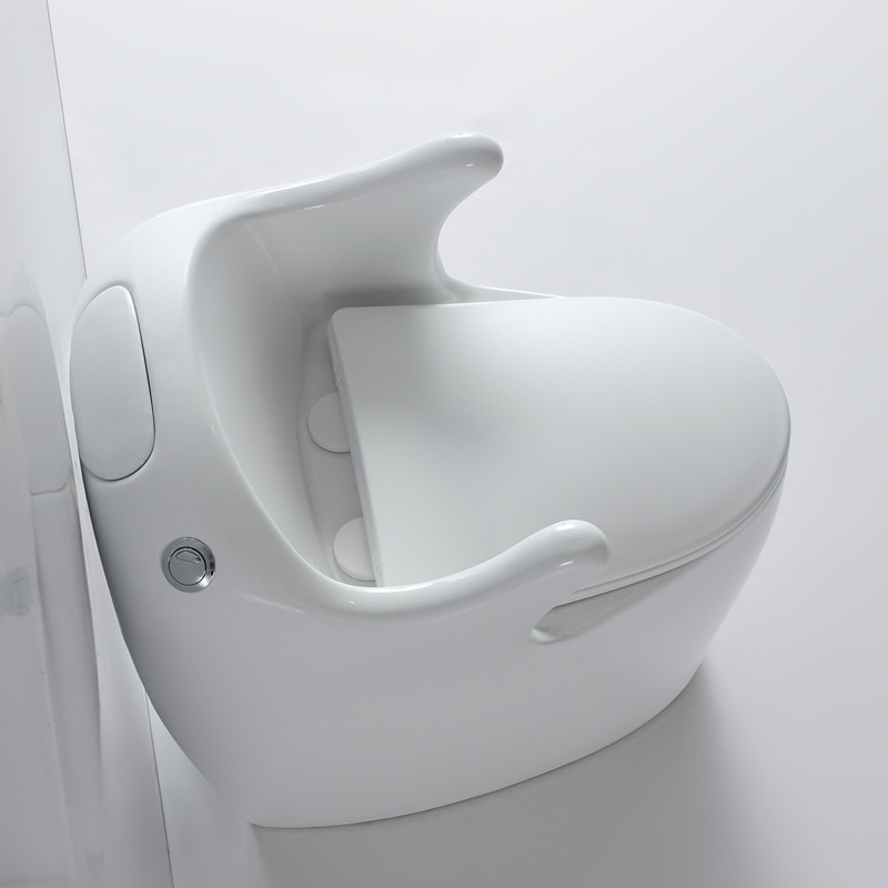 Novel personality siphon toilet with armrest, ceramic one-piece toilet MB23022