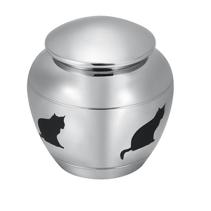 Cat laser engraved Mini Cremation Urn For Ashes Stainless Steel Pet Memorial Urn nameplate Keepsake Jewelry custom