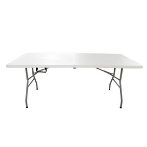 6ft solid steel frame HDPE table top Party Dining rental plastic Folding outdoor table