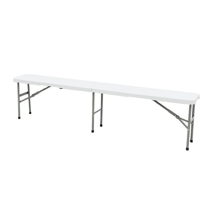 6ft Outdoor HDPE material plastic folding long bench in half with rattan design foldable