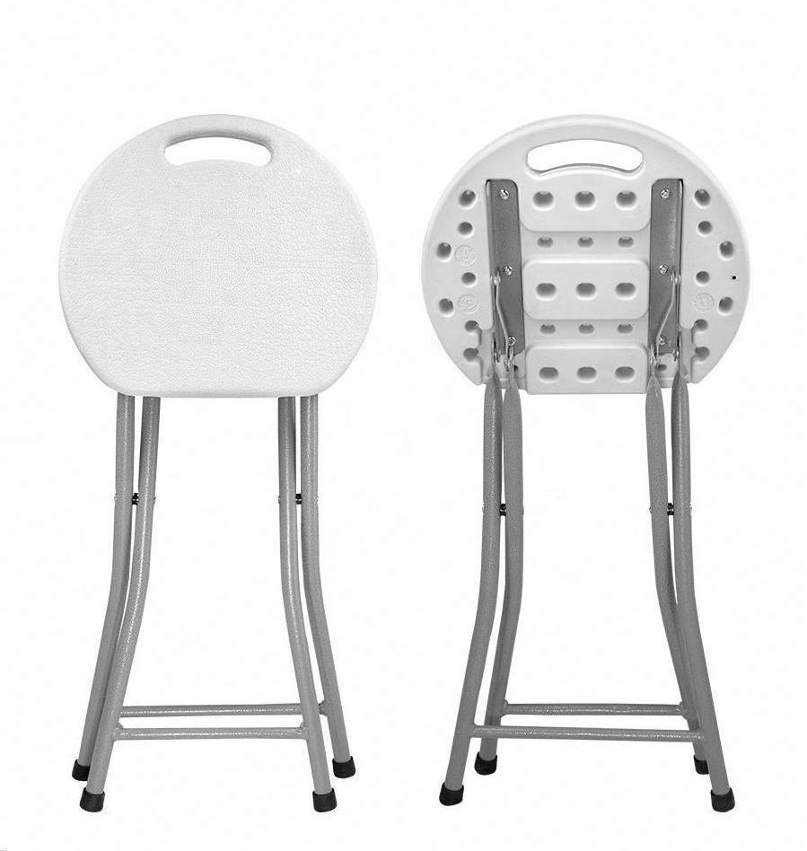 Modern round circle wooden Lightweight Foldable metal Chair white folding chair