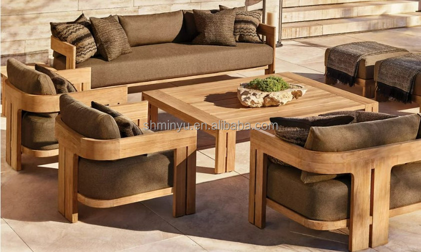 Luxury Patio Furniture Outdoor Furniture Sets Waterproof Outdoor Restaurant Furniture Teak Ottoman