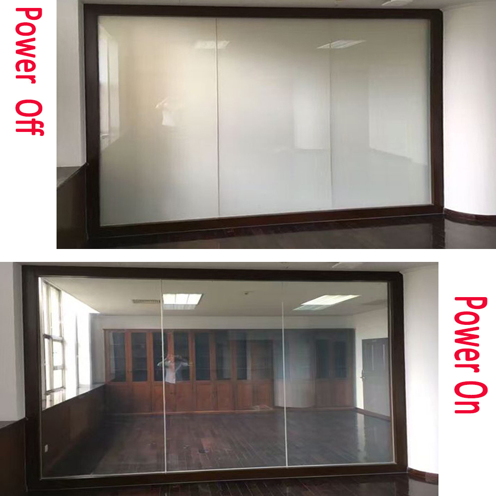 glass film privacy protection film PDLC smart glass film for rooms offices partition and privacy busbar