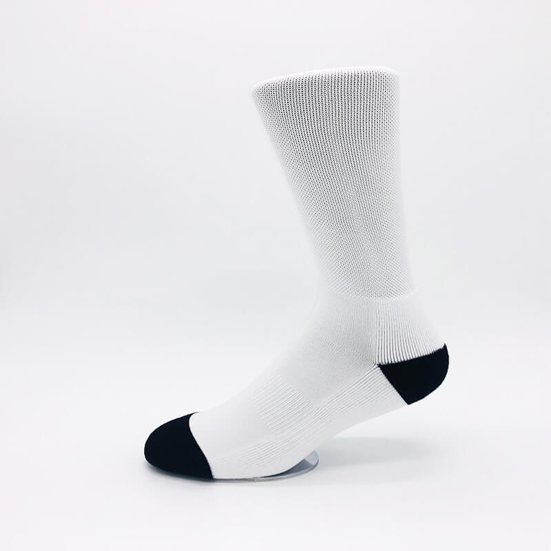 Customizable top quality no MOQ 100% polyester white sublimation blank socks