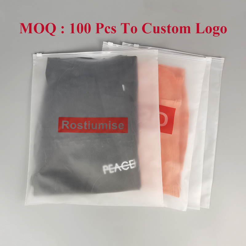 T01 Recyclable Custom Frosted EVA Pe Poly Ziplock Tshirt Clothing Packaging Plastic Bag