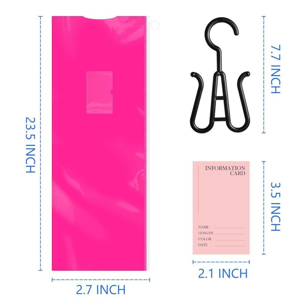 Colorful Ziplock PVC Wig Storage Bag Hair Extension Packaging Zipper Plastic Wig Bags with Hanger for Wigs