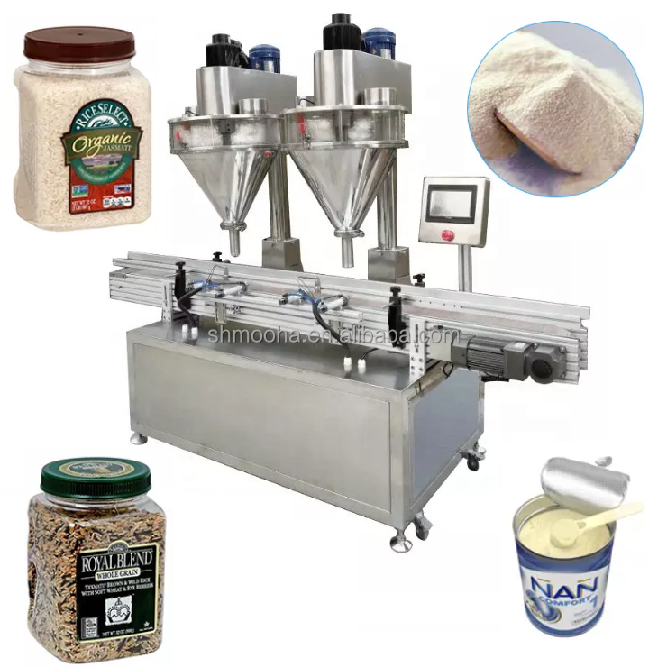 Semi Automatic Seasoning Powder Bottle Filling Machine 500g Baking Flour Milk Canning Machine 100g Cocoa Coffee Canning Filler