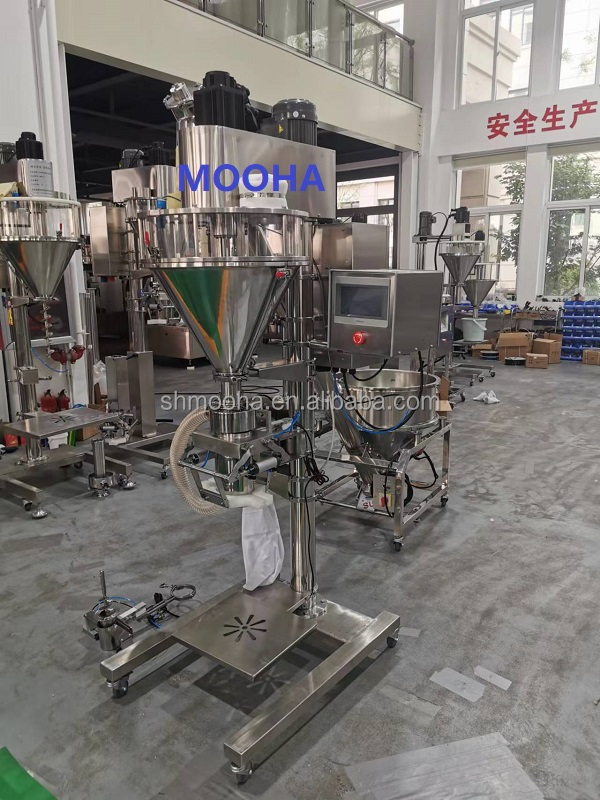 Semi Automatic Fine Powder Auger Filler 5~5000g Bakery Flour Auger Dispensing Machine Food Powders Bagging Machine With Clamp