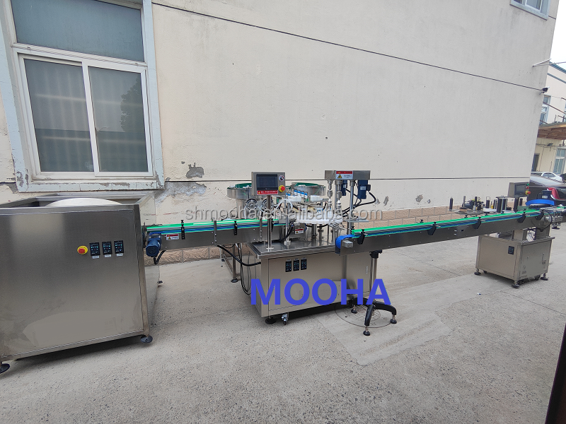 Automatic Spray Chubby Gorilla Soda Oil Juice Honey Production Line Liquid Bottle Filling Capping and Labeling Machine