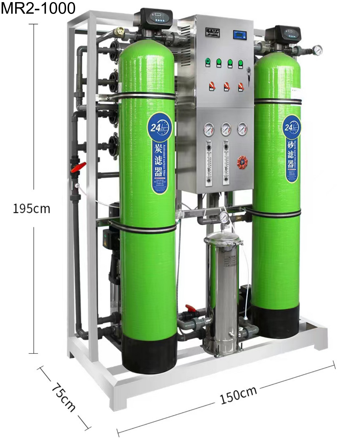 MR3-1000 1000L/H LPH Three tanks water treatment system machine plant for industry RO membrane