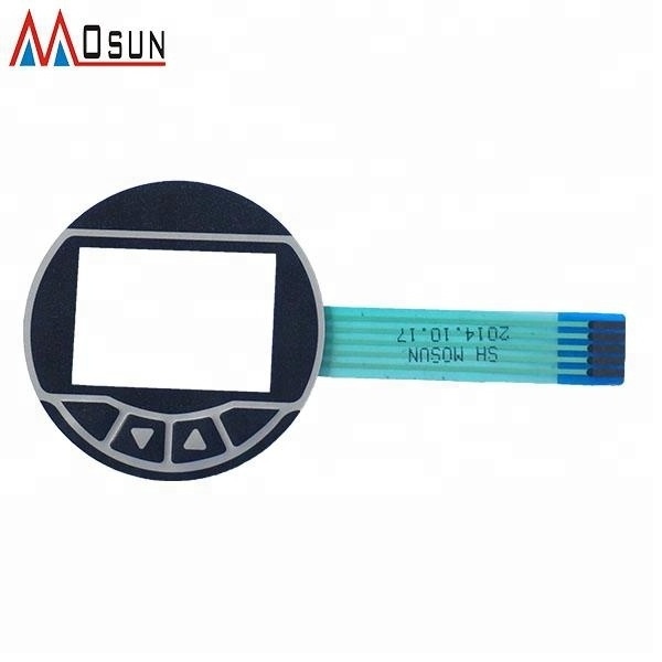 China custom front panel supplier window membrane switch 3M adhesive LED graphic overlay keypad screen printing manufacturer