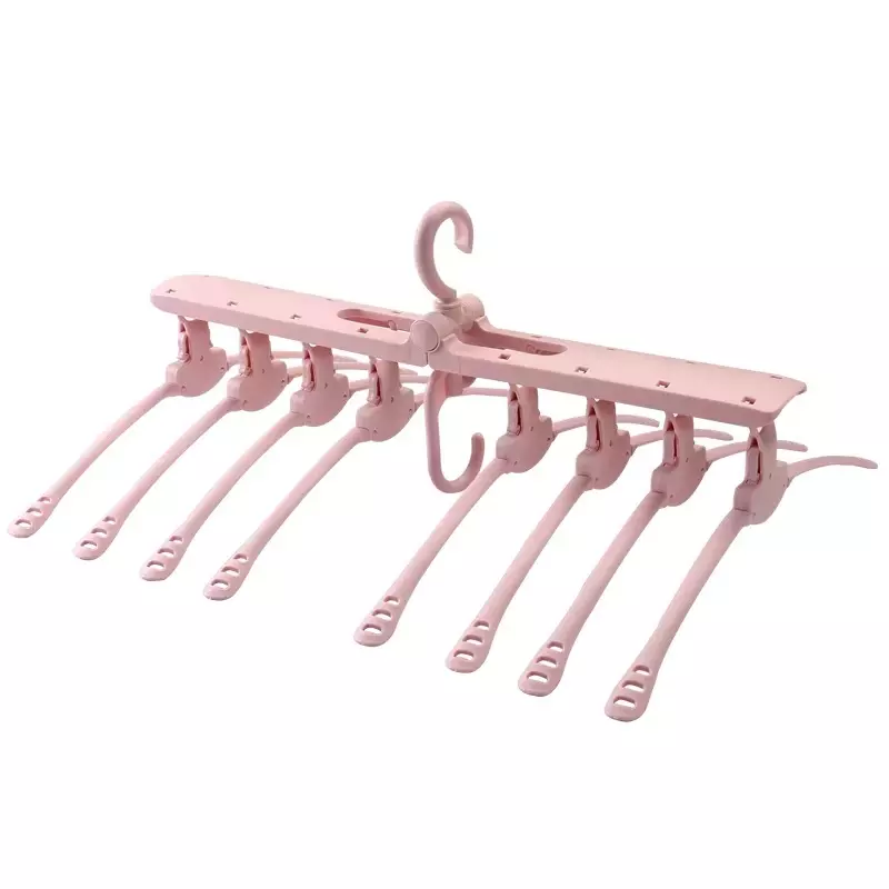 Wholesale Multi-functional Folding Space Saving Magic Adjustable Clothes Rack Collapsible Plastic Clothes Hanger