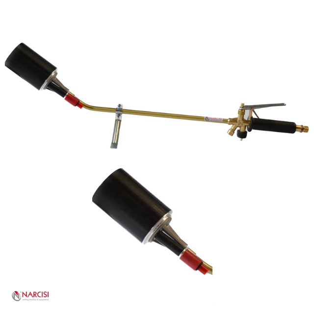 High italian quality roofing torch with piezo ignition 400 mm d 70 for retail wholesale contractors