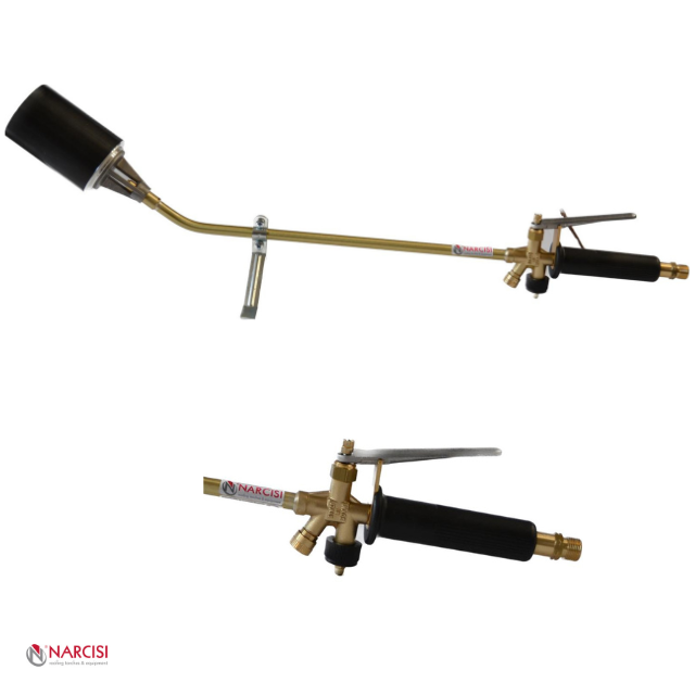 High italian quality brass single roofing torch stem 400 mm burner head D 70 mm for retail wholesale contractors