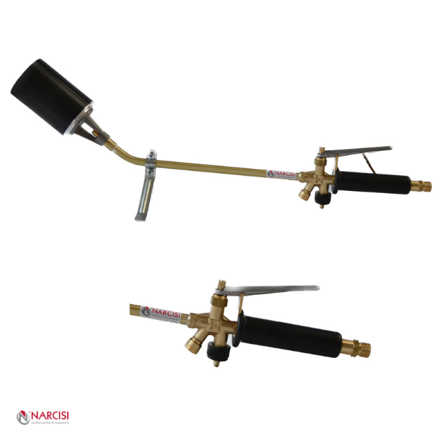 High italian quality brass single roofing torch stem 300 mm burner head D 70 mm for retail wholesale contractors