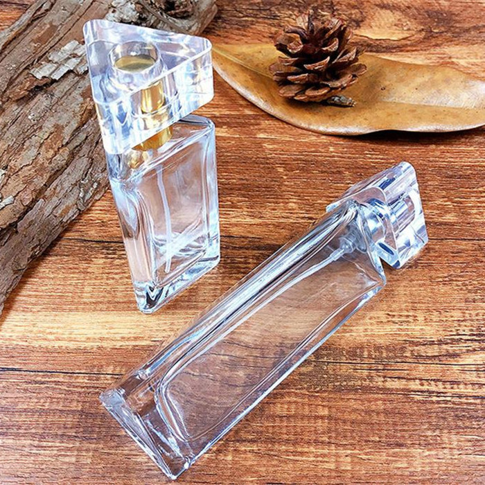 50ml triangle clear glass perfume bottle