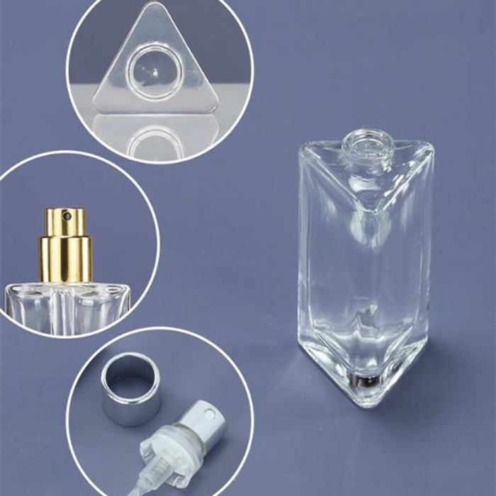 50ml triangle clear glass perfume bottle