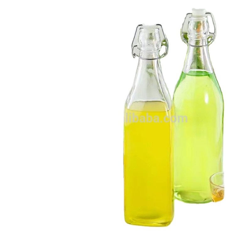 swing top buckle sealed airtight 1L 1000ml glass bottles with lock lid