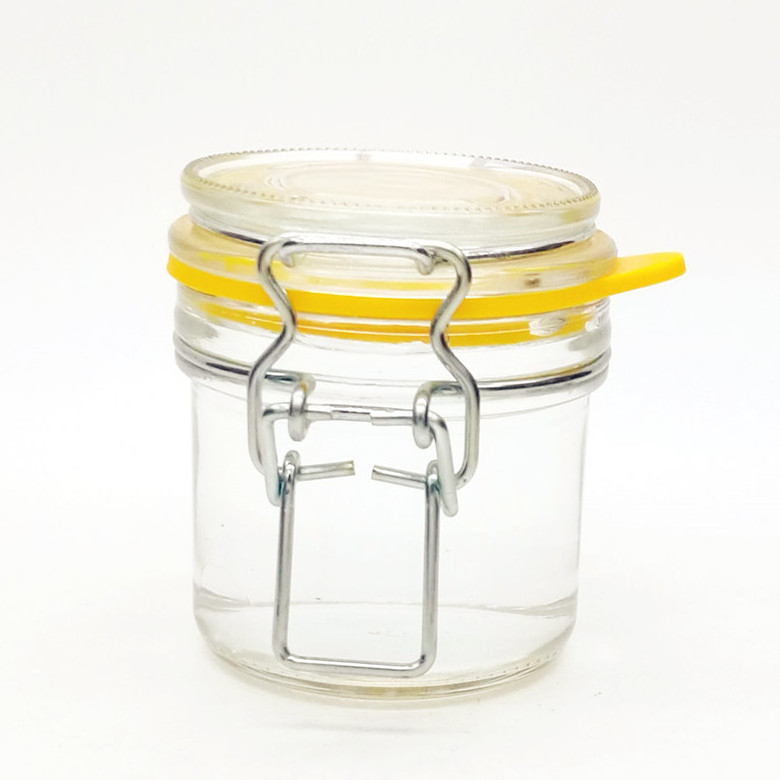 100ml jam storage sealed glass jar with lock buckle lid silicone sleeve