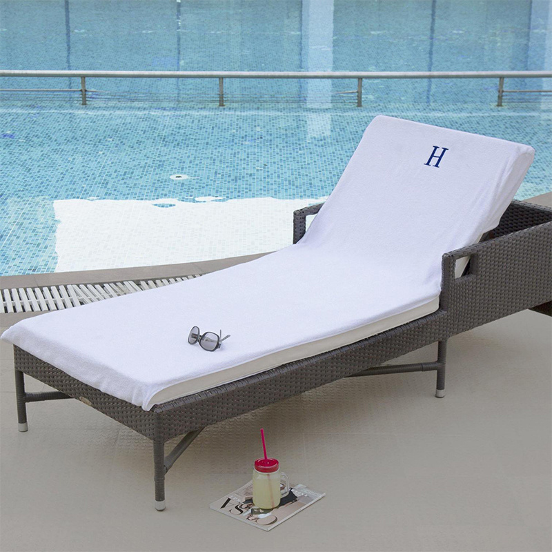 Extra Absorbent 100% Turkish Cotton Soft Terry Cloth Chaise Lounge Chair Covers towel for Luxury Resort Hotel Spa Pool Beach