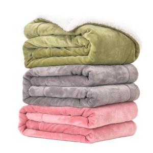 Wholesale Custom Sherpa Flannel Fleece Thick Ultimate Throw Blanket