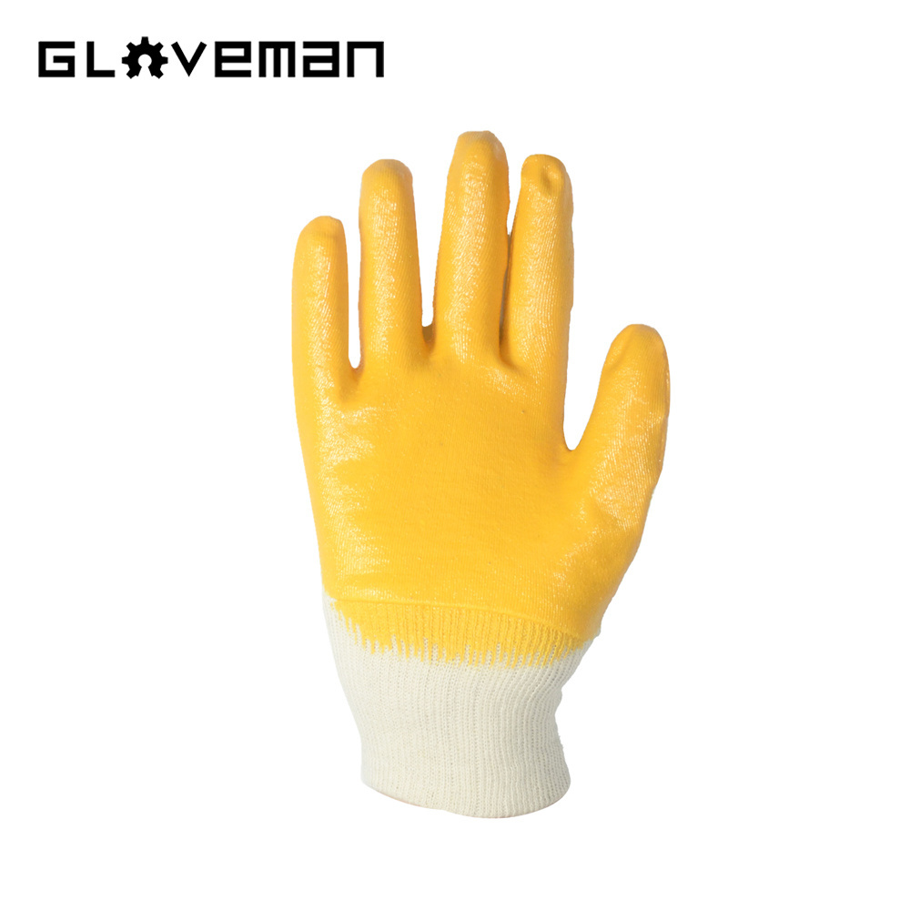 GLOVEMAN oil resistant nitrile coated gardening Oilfield industry construction safety work Cotton Knitting garden dipping gloves