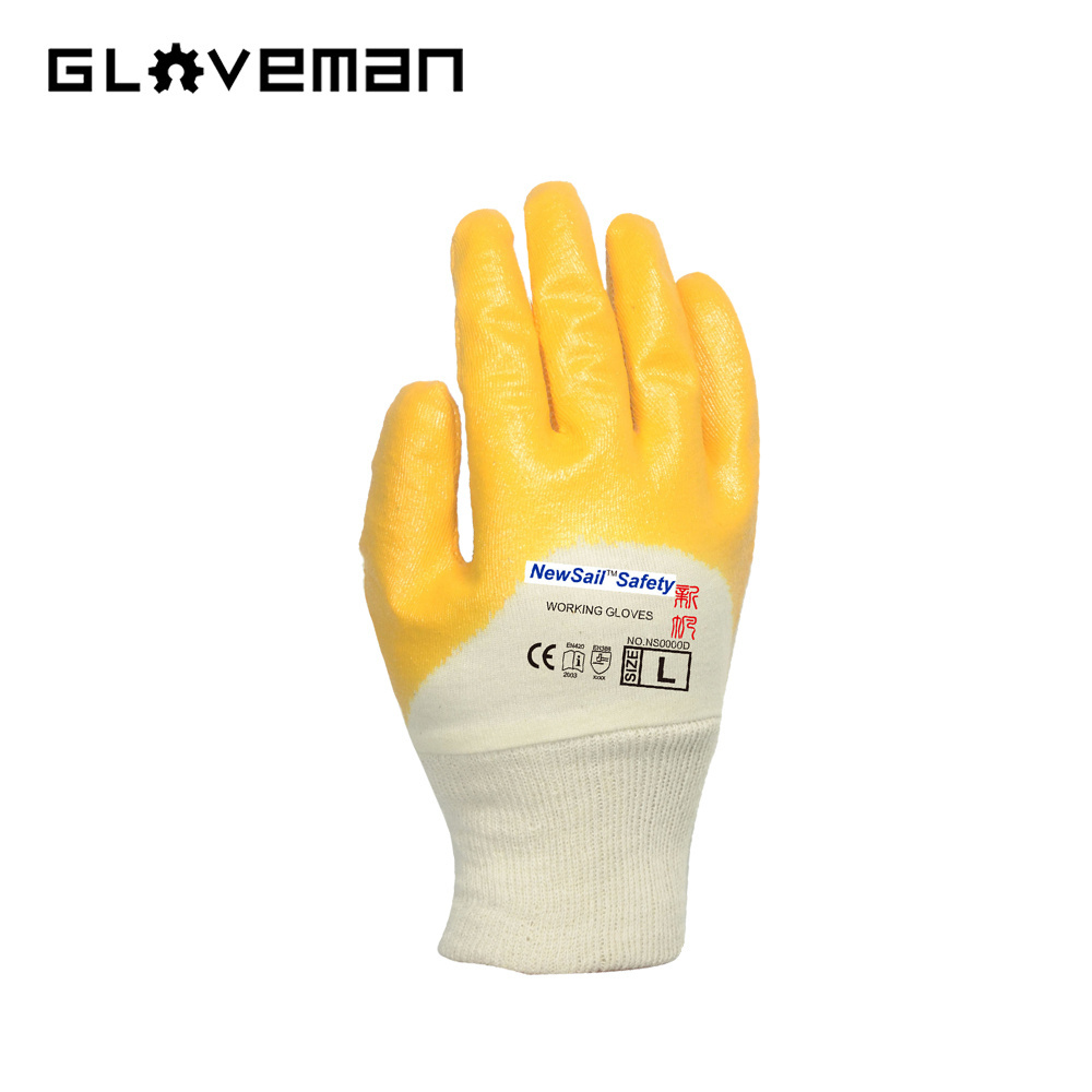 GLOVEMAN oil resistant nitrile coated gardening Oilfield industry construction safety work Cotton Knitting garden dipping gloves