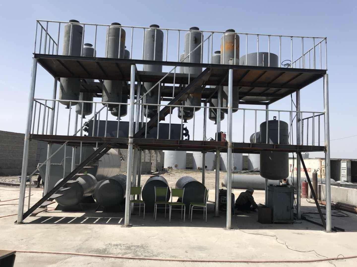 Fully automatic continuous type crude petroleum oil used black engine oil heavy oil refinery  distillation machine to diesel