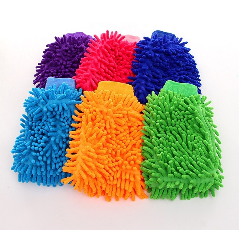 SHODA Trending Products 2024 New Arrivals Microfiber Nylon Car Wash Gloves Brush Mop Mitt For Car Wash Cleaning