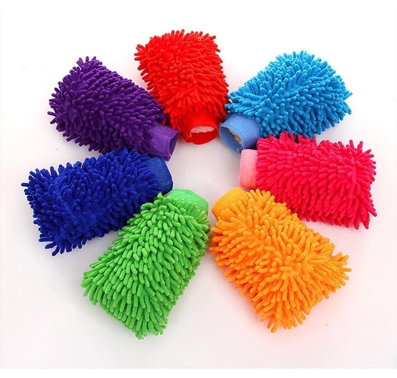 SHODA Trending Products 2024 New Arrivals Microfiber Nylon Car Wash Gloves Brush Mop Mitt For Car Wash Cleaning