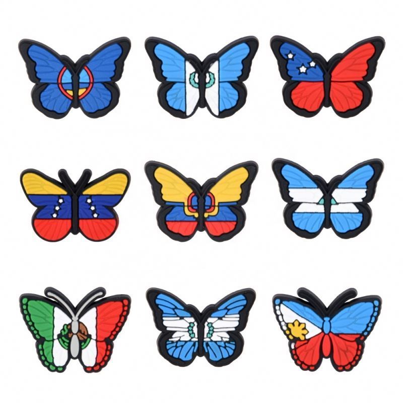 2024 New glowing Evil Eye clog charms anime blood in blood out Halloween Horror Mexican Butterfly for clog Shoe Decoration Charm