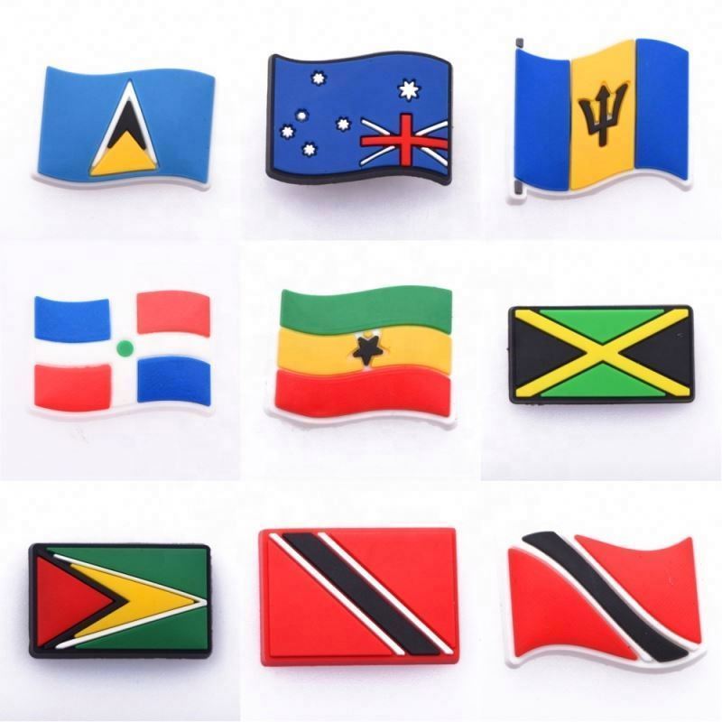 Puerto Rico Flag clog charms for shoe Decoration Shoe Charms for Wholesale Waving Flag Shoe Charms for Gift