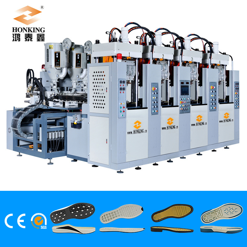 Two Color Two Station Vertical Shoe Sole Injection Molding Machine