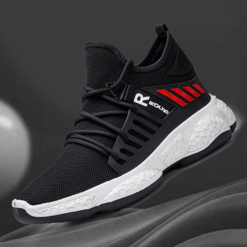 Spring Men's Sports Shoes New Breathable Lightweight Running Shoes Men's Flying Woven Men Basketball Casual Shoes