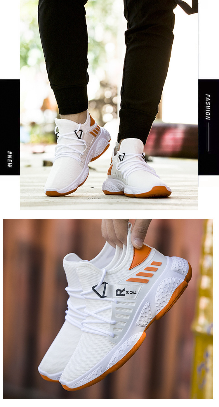 Spring Men's Sports Shoes New Breathable Lightweight Running Shoes Men's Flying Woven Men Basketball Casual Shoes