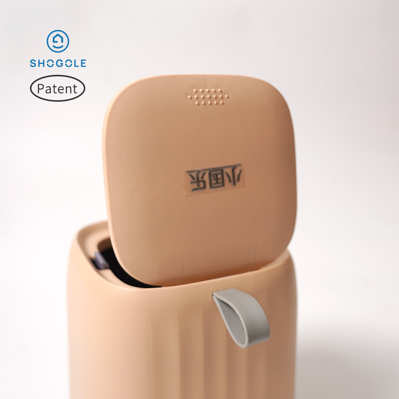 Shogole step trash can mini small slim waterproof press with lid household small small trash can table mini garbage basket