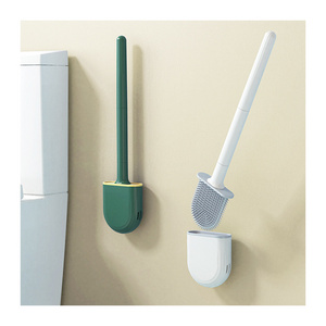 Silicone Brush And Holder Set Disposable Refill Cleaner With Wall Mounted Toilet Cleaning Brushes For Bathroom