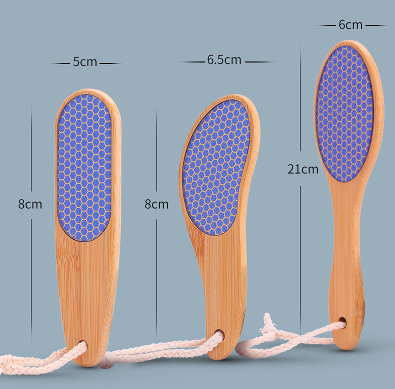 Nano Glass Foot File Scrubber for Heels Dead Skin Callus Remover Bamboo Wood Handle Feet Skin Care Pedicure Tools