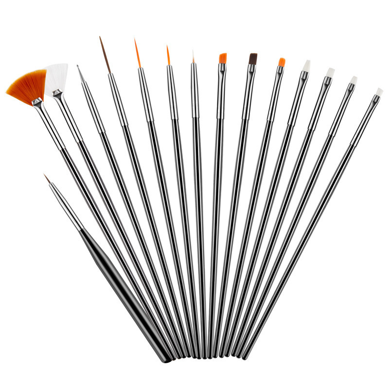 15Pcs Nail Brush Professional Nail Liner Detailer Brush Kits for Nail Polish Painting Art Tools Supplies