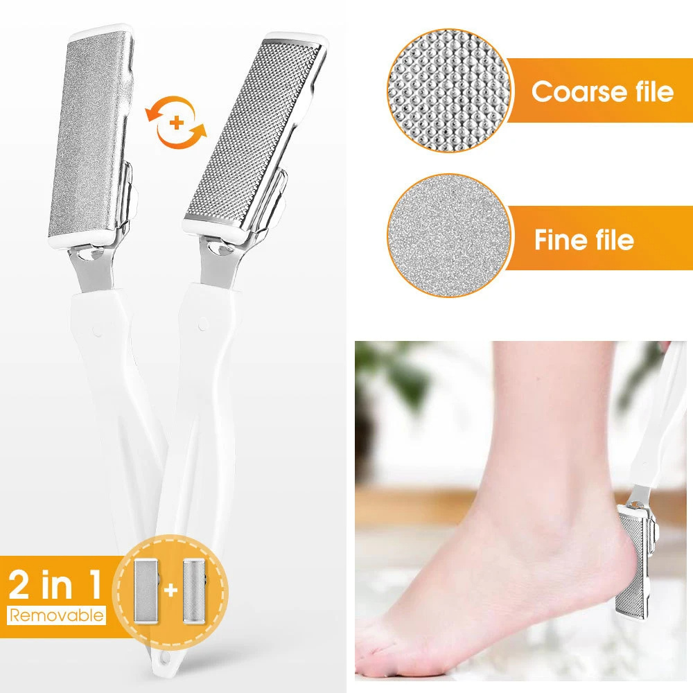 Pedicure Kit 9 in 1 Stainless Steel Professional Foot Rasp File Peel Callus Dead Skin Remover Foot Care Tool