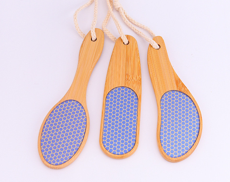 Nano Glass Foot File Scrubber for Heels Dead Skin Callus Remover Bamboo Wood Handle Feet Skin Care Pedicure Tools