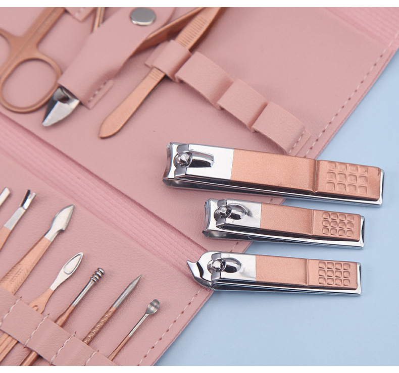 Custom Logo 16/12/8/4pcs Manicure Pedicure Set Professional Toenails Cuticle Cutter Fingernails Grooming Kit Nail Clippers Set